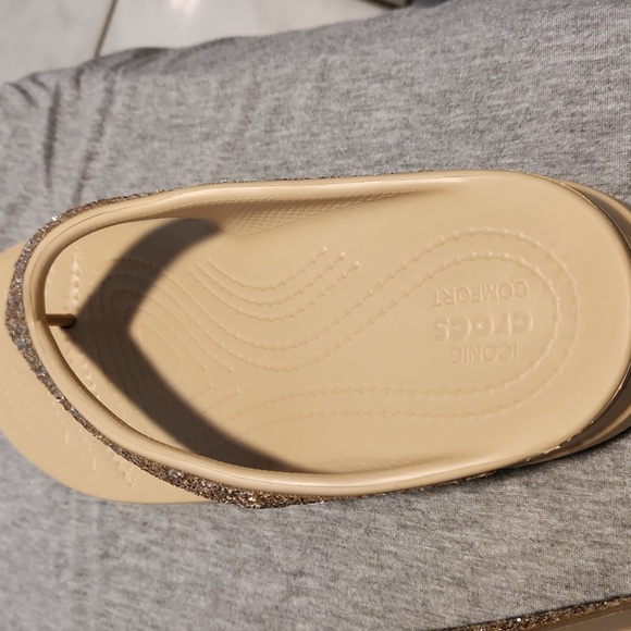 CROCS Beige Sparkle Sandals - Picture 8 of 8
